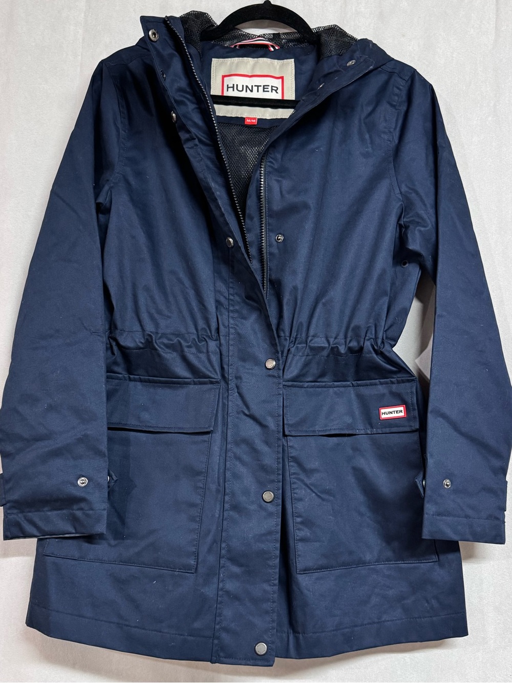 Hunter Women's Navy Hooded Lightweight Rain Jacket NWOT Size Medium